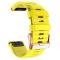 Pikkukuva 1 / 2: Kellon rannekkeet Fenix 7s / 6s Pro / 5s / 2s -kelloille, raidallinen silikoninen 20 mm ranneke soljella Yellow