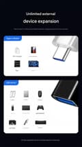 Pikkukuva 5 / 6: Matkapuhelimen USB-muistitikku usb2.0 OTG-sovitin - usb2.0 - type-c -sovitin - Android-muunnin Type-C interface Balck Long