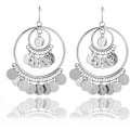 Miniatyrbillede 1 af 3: Bohemian Chandelier Coin Sequins Dangle Drop Øreringe Etniske Gypsy Perler Kvast Hoops Med Disk Charms Boho Øre Smykker Kvinder - -