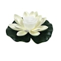 Miniatyrbillede 1 af 5: 18/28cm Kunstig Lotusblomst LED Flydende Pool Have Dam Flydende Blomsterlampe Jikaix White 28 cm