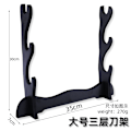 Miniatyrbilde 5 av 5: 2x 3-lags Samurai Sværd Katana Stativ Brakett Stativ Display Svart
