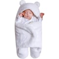 Miniatyrbild 1 av 3: Varm Fleece Vintersovsäck för Babyflicka 0-3 Månader, Sovpåse med Separata Ben, Vit