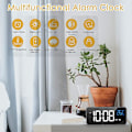 Miniatyrbild 4 av 5: LED-display digital väckarklocka, USB-laddningsport, ljudkontroll, alarmsignaler, justerbar volym och ljusstyrka, 12/24 H, snooze-funktion, sovrum