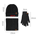 Miniatyrbillede 2 af 5: Vinter Beanie Hat Scarf Touchscreen Handsker Sæt Til Mænd Og Kvinder Sort