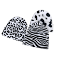 Miniatyrbild 4 av 4: Studentmössa Leopardmönster Varm Höst Vinter Tjock Stretchig Mössa för Utomhusbruk Leopard Print