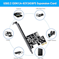 Pikkukuva 3 / 5: Pci-e 1x - USB 3.2 Gen1 5gbps Type-e A-key -laajennuskortti, etupaneeli Type-c -liitäntä pöytätietokoneelle Black