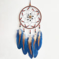 Miniatyrbild 1 av 5: Drömfångare Handgjord Fjäder Indian Native American Cirkulär Nät För Barnrum Vägg Hängande Dekoration Dekor Barnkammare Väggkonst Prydnad Hantverk