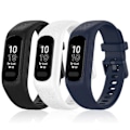 Miniatyrbilde 1 av 5: 3 stk myke silikonbånd for Garmin Vivosmart 5-stropper, erstatningssportsstropper i fargerik design for Vivosmart 5-armbånd, svart-hvitt-blått