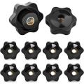 Miniatyrbilde 1 av 5: M10 stjerneknapper, 10 stk hunnknapper skruer M10 klemmeskrue knott gjeng hunnknapp stjerneknapp svart plast klemmemutter klemmeskrue knott for - 38mm