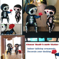 Miniatyrbild 4 av 5: 3d Fantastiska Alien Statyer Leksaker Figur Socker Skalle Modell Par Handmålad Harts Figur Hs