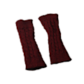 Miniatyrbillede 1 af 5: Unisex Vinter Tykke Varme Strikkede Stretch Fingerløse Halv Finger Flade Lange Handsker Wine Red
