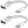 Miniatyrbilde 1 av 4: 2-pakning USB C til USB 2.0-adapter Type-c OTG-kabel Type C hann til USB A hunn-adapter