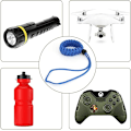 Miniatyrbillede 7 af 7: Universal flettet rem til videokamera (2-pak) – Justerbar Paracord behagelig udendørsaktivitetsfan overlevelses- og eventyrarmbånd Black & Blue One Size