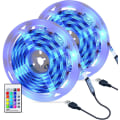 Miniatyrbilde 1 av 5: LED-stripe [2 x 3 m], 5050 RGB vanntett LED-stripe med IR-fjernkontroll, 16 farger og 4 moduser lys