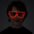 Pikkukuva 8 / 8: Siniset LED-neonlasit, jotka hohtavat pimeässä, vilkkuvat rave-aurinkolasit, asusteet lapsille ja aikuisille, juhlatarvikkeet, pimeän juhlatarvikkeet Red