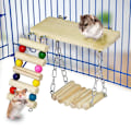 Pikkukuva 3 / 5: Pieces Hamsteri-harjoituslelut, Puinen Riippuva Hamsteri-pureskelulelut, Kokeellisten Pieneläinten Häkkivarusteet