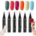 Miniatyrbild 1 av 5: 6 st nagellackspennor, 36 färger nagellack gelpenna 5ml, 3 i 1 gel nagellackspenna, blötlagda UV LED nagellack nagelverktyg för kvinnor D