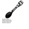 Miniatyrbillede 7 af 7: pcs Survival Spork Non-stick Surface Bestik Picnic Gaffel Ske Bestik Glat dåse 5 pcs