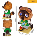 Miniatyrbillede 1 af 4: 1224stk+ Animal Raccoon Tom Nook Isabelle Crossing Game Byggeklodser 3d Model Diy Mini Diamant Klodser Legetøj Til Børn Gave Stytle 02