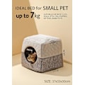 Miniatyrbillede 2 af 4: Kattehule seng til indendørs katte op til 7 kg, 37x33x30cm 3 i 1 varm hule kattehus kattesofa seng foldbar mikrofiber telt til små kæledyr