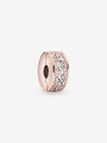 Pandora - Klar Pavé Clip Charm - 14k roségullforgylling