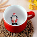 Miniatyrbillede 1 af 5: Julekop med snemand, julemand og tegnefilmmotiv - til kaffe, mælk og morgenmad