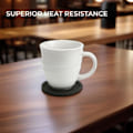 Miniatyrbillede 6 af 7: 6 Kopper Pad Mat Sort - Rund Silikone Gummikop Underlag - Skridsikker til Kaffe Ølglas Vinglas Flaske Hjem & Bar - Silikone Kopmåtter black