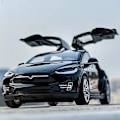 Pikkukuva 4 / 5: 1/32 Tesla Model X 90d SUV Leikkiautomalli Valettu Metalli Miniatyyri Ääni & Valo Vetotakaisin 1:32 Kokoelma Lahja Pojalle Lapselle TESLA MODEL X Red