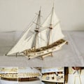 Miniatyrbild 2 av 4: 1:100 Halco Monteringsmodell av Skepp, Träsegelbåtsleksaker, Segelmodell Monterad Träkit, Trähantverk 1 Set
