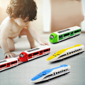 Miniatyrbillede 2 af 4: Bullet Train Pull Back Legetøj Høj Hastighed Bytog Moderne Lokomotiver Til Børn Småbørn Drenge 4stk