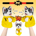 Miniatyrbild 1 av 5: 2024 Roliga Presenter Handdocka Skämtgrejer Boxande Husky Djurleksak, Skämtpresenter för Vuxna Interaktiv Kung Fu Husky Handdocka, Plyschleksak för Barn 2pcs