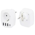 Miniatyrbilde 4 av 6: Multi-nettverks USB-kontakt, multi-kontakt USB-lader med 1 AC-utgang, 1 USB C og 3 USB-porter, stikkontakt kompatibel med iPhone/iPad, ideell for hjemmet