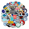 50 stk./sett datamaskin klistremerker selvklebende vanntett forskjellige mønstre sterk klebrighet skrell og lim DIY graffiti programmerer programmering tema skat