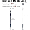 Miniatyrbillede 4 af 5: Bungee Dock Line med krog, sort fortøjningstov til båd 4 ft 2 pak & sort