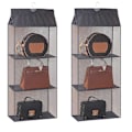 Miniatyrbillede 1 af 5: Dww-2 stk. Taske Opbevaring, Sko Garderobe Organizer, Hængende Opbevaringstaske, Foldbar Garderobe Organizer til Tasker, Taskeholder til Skab