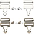 (Silver, Brons) 4 stycken Overallspännen, Metall hängslen spännen, Metallspännen med rektangulär form