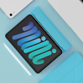 Pikkukuva 2 / 4: Magneettinen absorptio Origami Smart TPU + PU-nahkainen tablettikotelo iPad minille (2021) Sky Blue