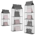 Miniatyrbillede 4 af 5: Dww-2 stk. Taske Opbevaring, Sko Garderobe Organizer, Hængende Opbevaringstaske, Foldbar Garderobe Organizer til Tasker, Taskeholder til Skab