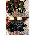 Miniatyrbild 3 av 5: Barnens utomhussporthalvfingerhandskar halkfria andningsbara handskar 3 to 6 years old camouflage