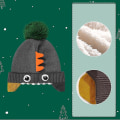 Miniatyrbilde 3 av 5: Barnelue, vintervarm lue for gutter og jenter i fleece-stil, 5 M