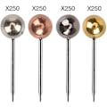 Miniatyrbillede 2 af 5: 1000 stk. trykknapper med hoved til kort, trykknapper til kort, trykknapper med hoved, trykknapper til korkplade, stofmarkering, 1/8\" rundt metalhoved