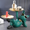 Miniatyrbillede 3 af 5: Fransk Bulldog Opbevaringsbakke Til Nøgle Moderne Minimalistisk Hvalpeform Desserter Bakke Til Hjemmekontor Gård Dekoration Black