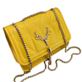 Miniatyrbillede 1 af 2: Crossbody tasker til kvinder i læder med kæde rem hvid yellow