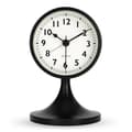Klassisk Väckarklocka i Metall, Tyst Väckarklocka Liten Analog Bordsklocka för Sängbord, Sovrum, Kontor Svart black