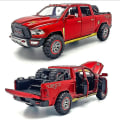 Miniatyrbilde 2 av 5: 1:32 Imitert Dodge Ram Pickup Truck Modell Med Reservehjul Lyd Og Lys Tilbake Til Leketøy For Barns Bursdag Black