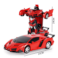 Miniatyrbild 2 av 4: Transformerande leksaker för pojkar och flickor i åldrarna 5-7, fjärrstyrd bil som förvandlas till en robot, radiostyrd racerbil, robotfordon Red