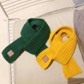 Miniatyrbild 3 av 5: Barn Vinterhalsduk Tjock Enfärgad Stickad Mjuk Hög Elasticitet Håll Varm Pojkar Och Flickor Lätt Halsduk För Dagligt Bruk One Size Khaki