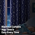Miniatyrbillede 3 af 5: Navyblå Blackout Gardiner 84\" Lange 2 Panel Grommet Isolerede Rum Blackout Gardiner med Bølget Linje og Print Soveværelse, 52 x 84\"