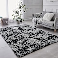 Miniatyrbillede 1 af 5: Super blød vinter varm tyk tæpper til stue plys tæppe børn soveværelse fluffy gulv hjem indretning shaggy måtte fløjl tæppe 40X60cm Dark grey