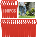 Miniatyrbilde 1 av 5: 100 stk. plastgressklipperblader, trådløse strimmerblader 83 mm gressklipperkutterblader hageklipper erstatningsblader for bosch art23